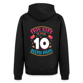 Cette fille a maintenant 10 | Thème Cupcake - Veste à capuche bio Premium Unisexe - noir - Dos - Nico (187cm)