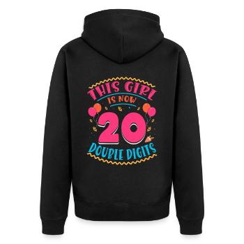 Cette fille a maintenant 20 | Thème Cupcake - Veste à capuche bio Premium Unisexe - noir - Dos - Nico (187cm)