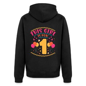 Cette fille est maintenant 1 | Thème Cupcake - Veste à capuche bio Premium Unisexe - noir - Dos - Nico (187cm)