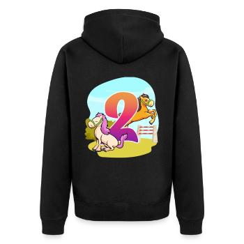 2nd Birthday Riding Horse-themed Two Party - Unisex Premium Organic Zip Hoodie - black - Back - Nico (187cm)
