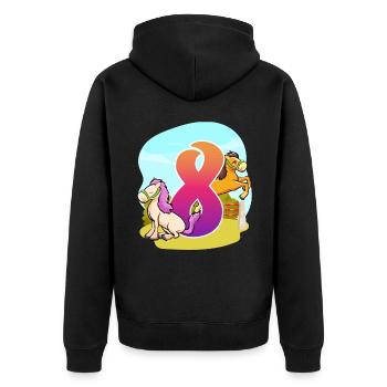 8th Birthday Riding Riding Theme Eight Party - Unisex Premium Organic Zip Hoodie - black - Back - Nico (187cm)