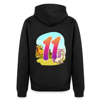 11ème anniversaire Équitation à cheval Thème Onze Fête - Veste à capuche bio Premium Unisexe - noir - Dos - Nico (187cm)