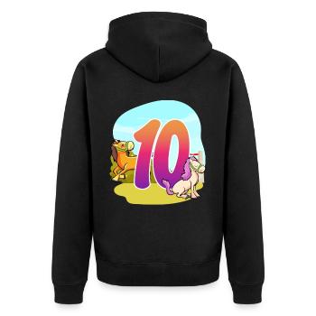 10ème anniversaire Équitation à cheval Thème Dix Fête - Veste à capuche bio Premium Unisexe - noir - Dos - Nico (187cm)