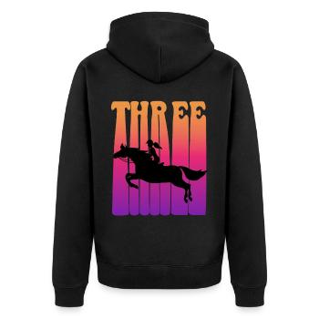 Mädchen Reitet, Ich Bin 3 Jahre Alt, Kinder 3. - Unisex Premium Bio Zip Hoodie - Schwarz - Hinten - Nico (187cm)