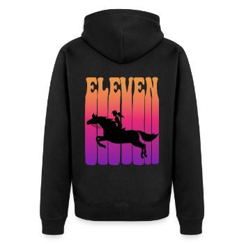 Girl riding, I am 11 years old, children 11. - Unisex Premium Organic Zip Hoodie - black - Back - Nico (187cm)