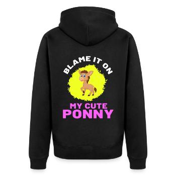 Guilt Is My Cute Pony Texas Rodeo - Veste à capuche bio Premium Unisexe - noir - Dos - Nico (187cm)