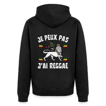 Je peux pas j'ai reggae - Veste à capuche bio Premium Unisexe - noir - Dos - Nico (187cm)