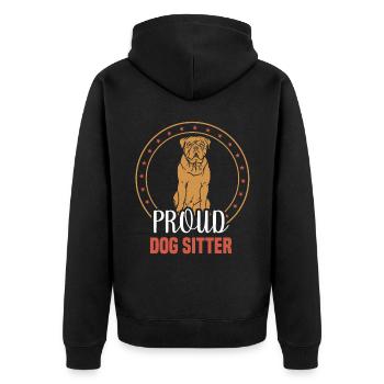 Stolzer Hundesitter Hund Dog Sitting Hundesitting - Unisex Premium Bio Zip Hoodie - Schwarz - Hinten - Nico (187cm)