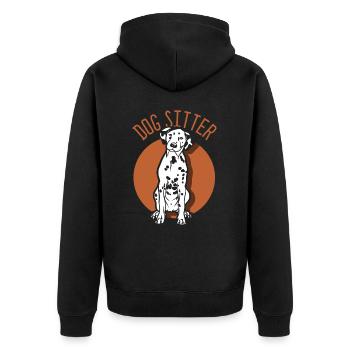 Hundesitter Hund Dog Sitting Hundesitting - Unisex Premium Bio Zip Hoodie - Schwarz - Hinten - Nico (187cm)