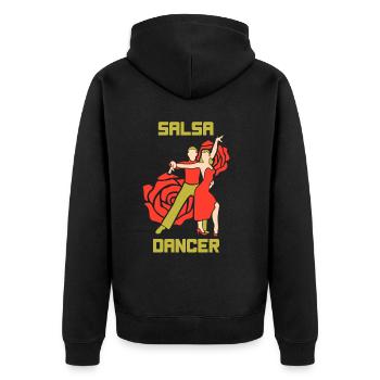 Salsa Tänzer Hobby Tanzen Tanz - Unisex Premium Bio Zip Hoodie - Schwarz - Hinten - Nico (187cm)