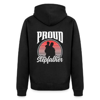 Fier beau-père Fête des pères beau-père Beau-père - Veste à capuche bio Premium Unisexe - noir - Dos - Nico (187cm)
