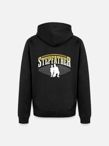 Stiefvader Vaderdag Stiefvader Stiefvader Stiefvader - Uniseks Premium bio ziphoodie - zwart