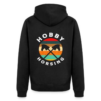 Rétro Hobby Horse Hobby Horsing - Veste à capuche bio Premium Unisexe - noir - Dos - Nico (187cm)