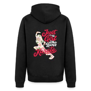 Fleurs Karaté Femme Fille - Veste à capuche bio Premium Unisexe - noir - Dos - Nico (187cm)