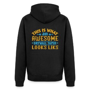 This is what a fantastic drywall cone looks like - Unisex Premium Organic Zip Hoodie - black - Back - Nico (187cm)