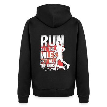 Running Runner Demi-Marathon Chien - Veste à capuche bio Premium Unisexe - noir - Dos - Nico (187cm)