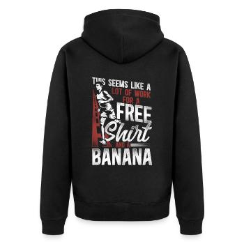 Running Runner Half Marathon - Unisex Premium Bio Zip Hoodie - Schwarz - Hinten - Nico (187cm)