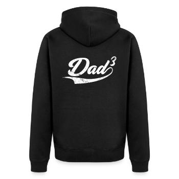 Dad Cubed Design For A Father Of Three Children - Unisex Premium Organic Zip Hoodie - black - Back - Nico (187cm)