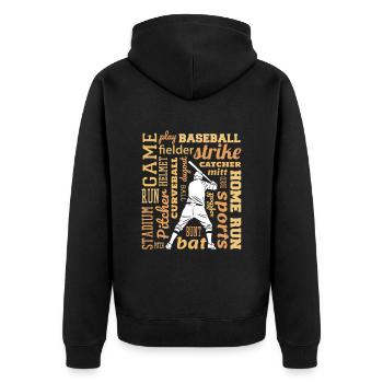 Baseball Homerun Baseball Fan - Unisex Premium Bio Zip Hoodie - Schwarz - Hinten - Nico (187cm)