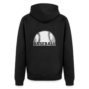 Baseball Sport Trainer Coach - Unisex Premium Bio Zip Hoodie - Schwarz - Hinten - Nico (187cm)