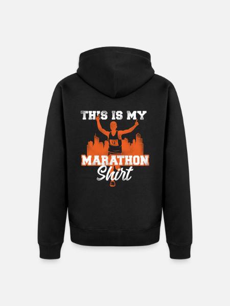 Running Runner Half Marathon - Unisex Premium Bio Zip Hoodie - Schwarz