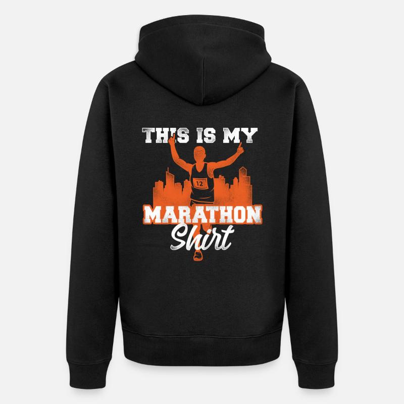 Running Runner Half Marathon - Unisex Premium Bio Zip Hoodie - Schwarz
