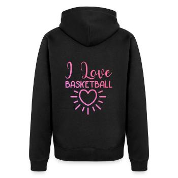 J’adore le basket - Veste à capuche bio Premium Unisexe - noir - Dos - Nico (187cm)