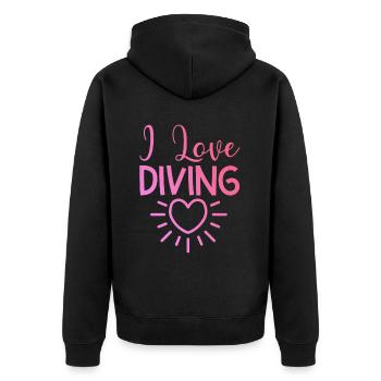 J’adore la plongée - Veste à capuche bio Premium Unisexe - noir - Dos - Nico (187cm)