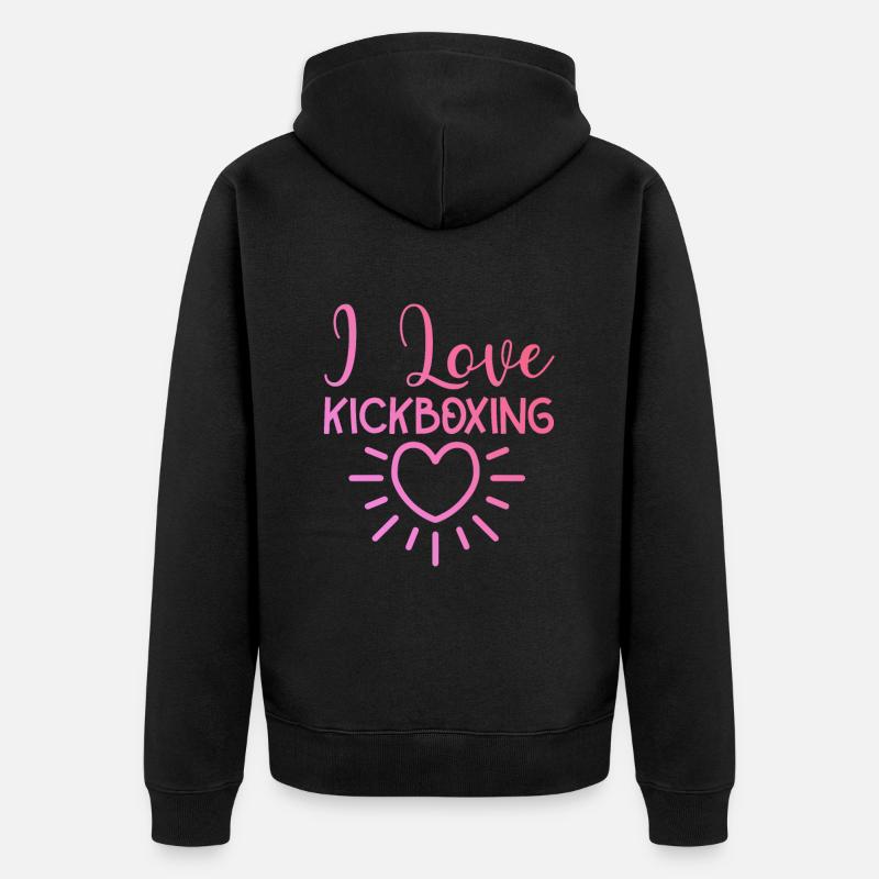 J’adore le kick boxing - Veste à capuche bio Premium Unisexe - noir