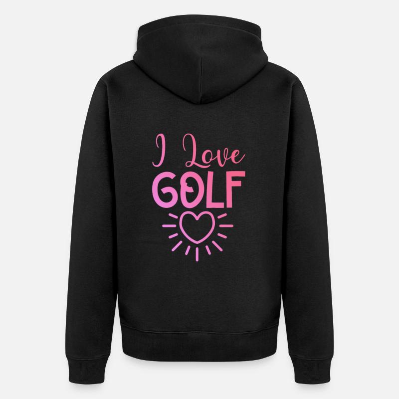 J’adore le golf - Veste à capuche bio Premium Unisexe - noir