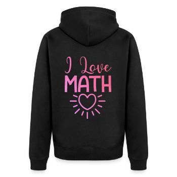 I love math - Unisex Premium Organic Zip Hoodie - black - Back - Nico (187cm)