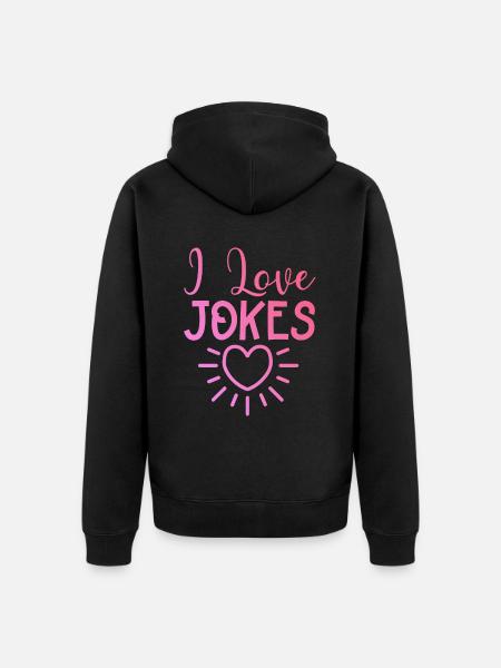 Ich liebe Witze - Unisex Premium Bio Zip Hoodie - Schwarz