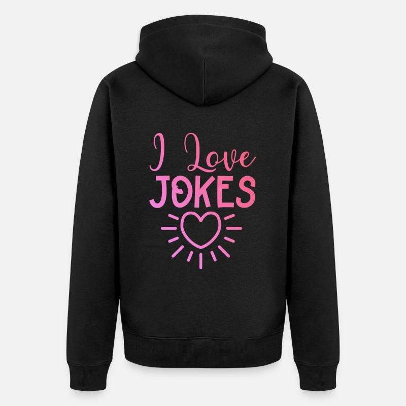 J’adore les blagues - Veste à capuche bio Premium Unisexe - noir