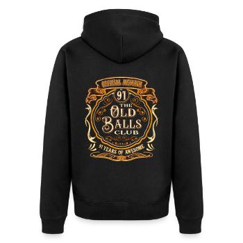 91 years The Old Balls Club 91st birthday - Unisex Premium Organic Zip Hoodie - black - Back - Nico (187cm)