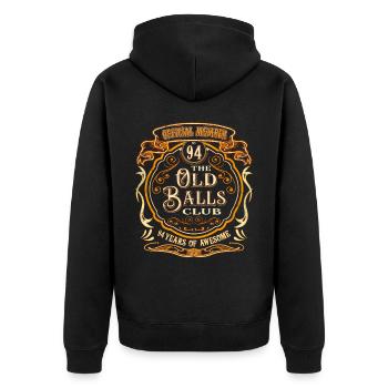 94 Jahre The Old Balls Club 94. Geburtstag - Unisex Premium Bio Zip Hoodie - Schwarz - Hinten - Nico (187cm)