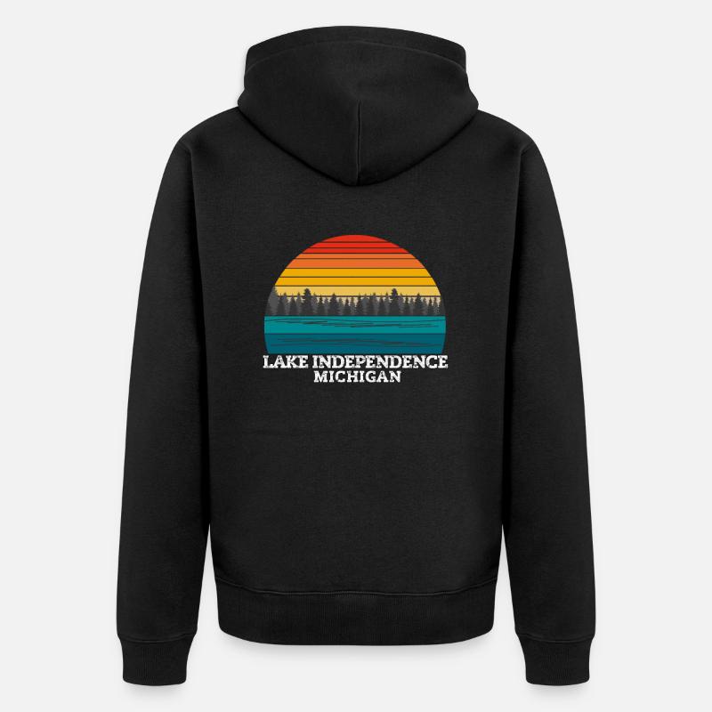 Lac Independence Michigan - Veste à capuche bio Premium Unisexe - noir