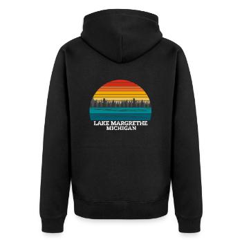 Lac Margrethe Michigan - Veste à capuche bio Premium Unisexe - noir - Dos - Nico (187cm)