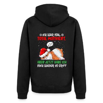 Ich War Mal Total Motiviert Weihnachten Hamster - Unisex Premium Bio Zip Hoodie - Schwarz - Hinten - Nico (187cm)