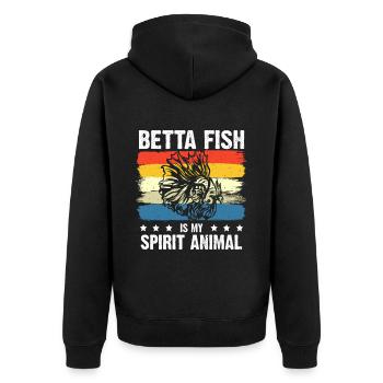 Betta Fish Is My Spirit Animal Siamesischer Kampff - Unisex Premium Bio Zip Hoodie - Schwarz - Hinten - Nico (187cm)
