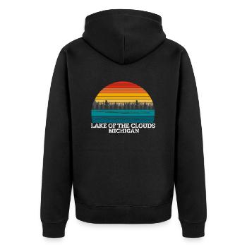 Lac des Nuages Michigan - Veste à capuche bio Premium Unisexe - noir - Dos - Nico (187cm)
