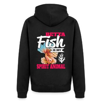 Betta Fish Is My Spirit Animal Siamesischer Kampff - Unisex Premium Bio Zip Hoodie - Schwarz - Hinten - Nico (187cm)