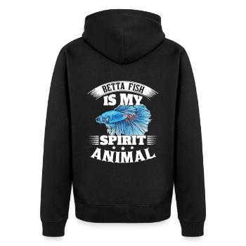 Betta Fish Is My Spirit Animal Siamesischer Kampff - Unisex Premium Bio Zip Hoodie - Schwarz - Hinten - Nico (187cm)