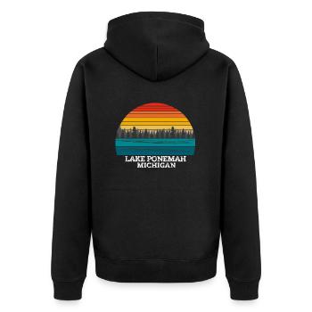 Lac Ponemah Michigan - Veste à capuche bio Premium Unisexe - noir - Dos - Nico (187cm)