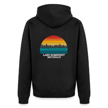 Lac Somerset Michigan - Veste à capuche bio Premium Unisexe - noir - Dos - Nico (187cm)