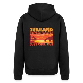 Thaïlande Beach Holiday by the Sea Design Beach Motif - Veste à capuche bio Premium Unisexe - noir - Dos - Nico (187cm)