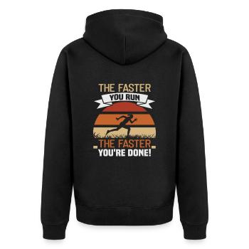 Running Marathon Runner Running - Unisex Premium Organic Zip Hoodie - black - Back - Nico (187cm)
