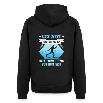 Cross-country biathlon cross-country skiers - Unisex Premium Organic Zip Hoodie - black - Back - Nico (187cm)