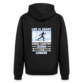 Skieurs de fond biathlon de fond - Veste à capuche bio Premium Unisexe - noir - Dos - Nico (187cm)