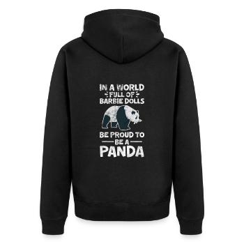 Panda - Veste à capuche bio Premium Unisexe - noir - Dos - Nico (187cm)