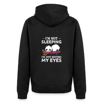 Panda Panda Bear Bear Animal Pandas Gift - Unisex Premium Organic Zip Hoodie - black - Back - Nico (187cm)